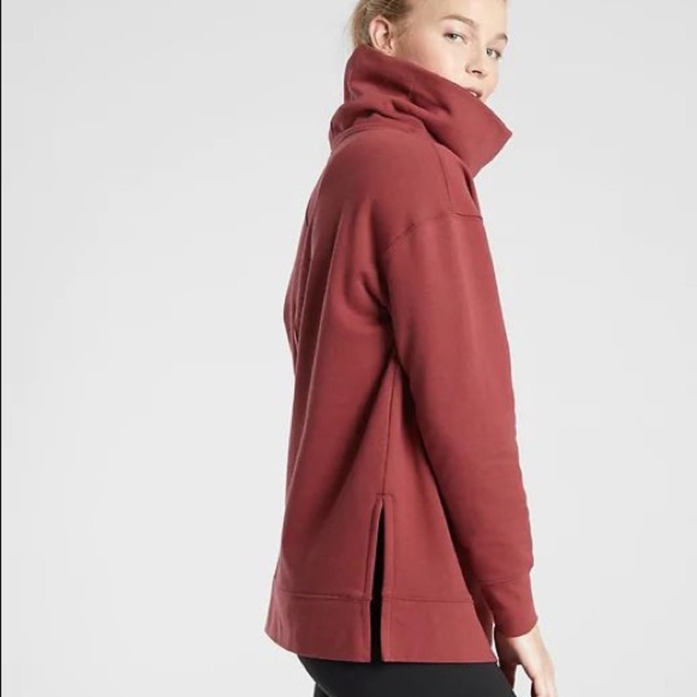 Athleta Maroon 24/7 Funnel Neck Sweater